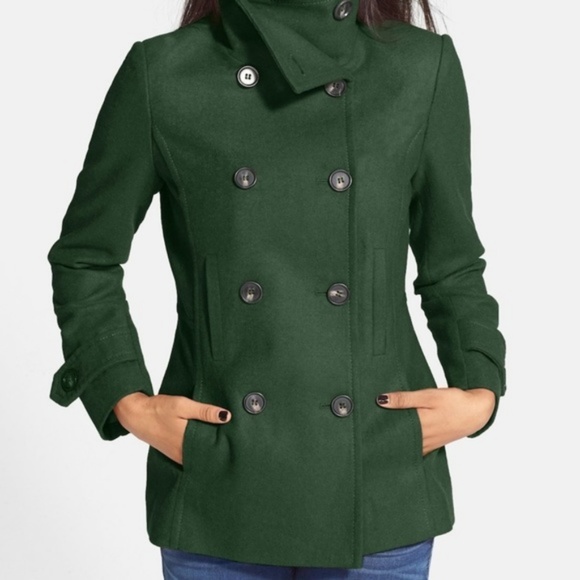 THREAD & SUPPLY Double-Breasted GREEN Peacoat NWOT - Picture 2 of 4
